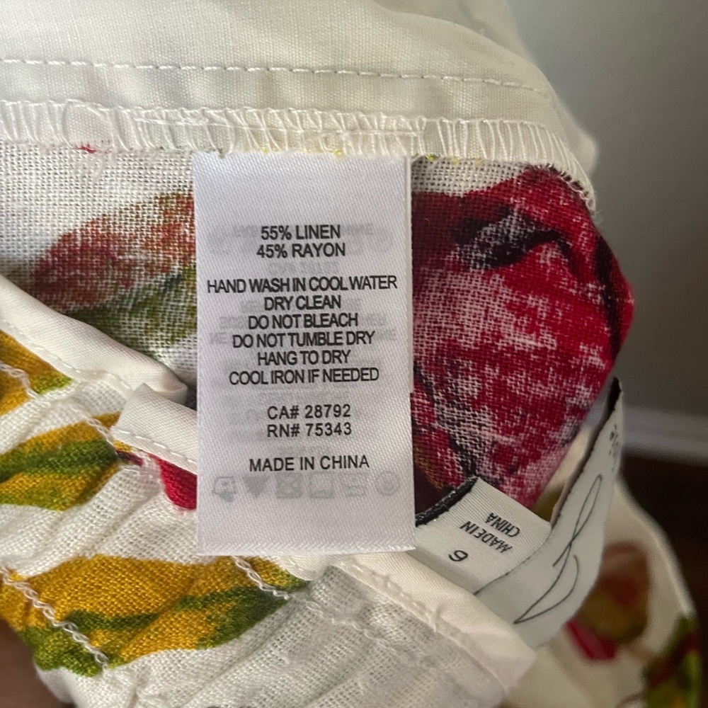 JOIE linen blend tropical print pants - Picture 6 of 7